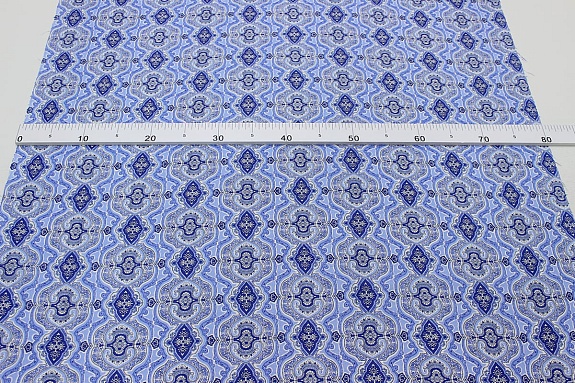 Ситец "Висам - синий орнамент", ш.0.8м, хлопок-100%, 85гр/м.кв