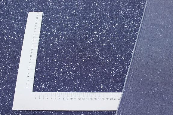 Джинсовая ткань "Брызги на чернильной джинсе", ш.1.45м, хл-85%, п/э-15%, 135гр/м.кв
