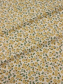 Теплый хлопок "Мультифлора - желтые цветочки", ш.1.48м, хлопок-100%, 150гр/м.кв