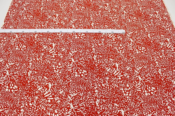 Штапель "Ирбис" цв.оранжево-красный, ш.1.4м, вискоза-100%, 100гр/м.кв