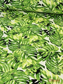 Интерьерный хлопок "Крупные листья монстеры", ш.1.5м, хлопок-100%, 250гр/м.кв