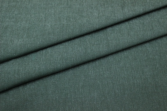 Джинс с ворсом цв.Темная винтажная хвоя, ш.1.5м, хлопок-100%, 330гр/м.кв