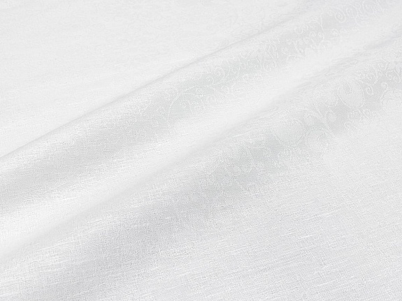 Полулен скатертной жаккард "Кружевная" цв.белый, ш.1.6м, лен 50%, хлопок-50%, 210гр/м.кв