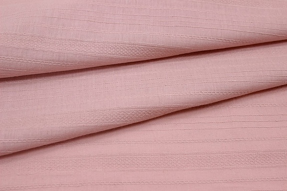 Фактурный хлопок "Рельефные полоски" цв.винтажный пыльно-розовый, ш.1.47м, хл-100%, 110гр/м.кв