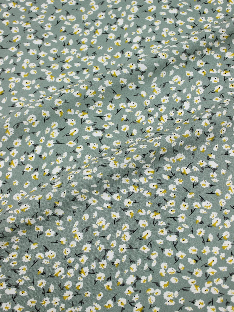 Мерный лоскут(ткань в отрезах) Штапель "Ядвига" цв.серо-мятная дымка, ш.1.45м, вискоза-100%, 90гр/м.кв