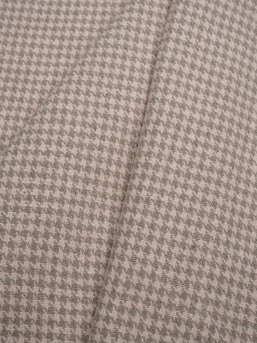 Лен костюмный с эф.мятости "Гусиная лапка" цв.бежевый/лососевый, ш.1.45м, лен-100%, 350гр/м.кв