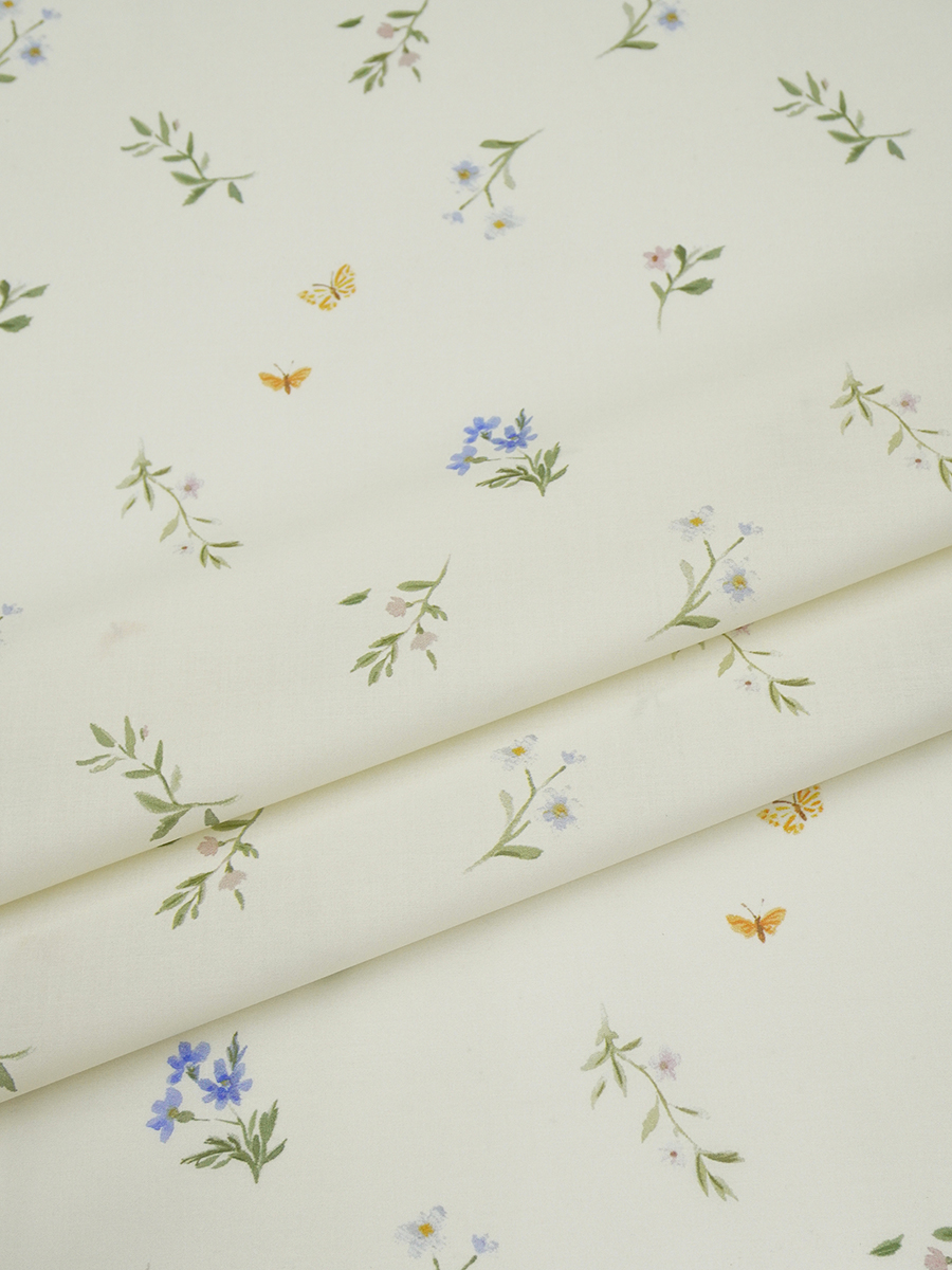 Батист "Легкое порхание " цв.сливочный, ш.1.45м, хлопок-100%, 85гр/м.кв