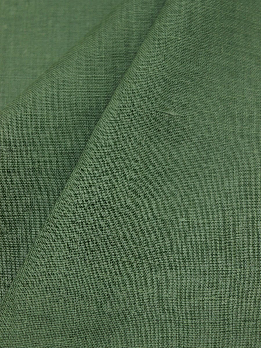 Лен костюмный с эффектом мятости цв.Лесная трава, ш.1.45м, лен-100%, 190гр/м.кв