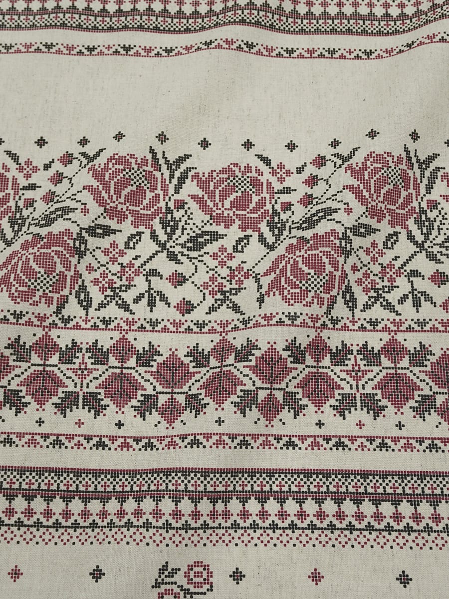 Полулен "Народная вышивка" (на суровом), ш.1.5м, лен-30%, хлопок-70%, 147гр/м.кв