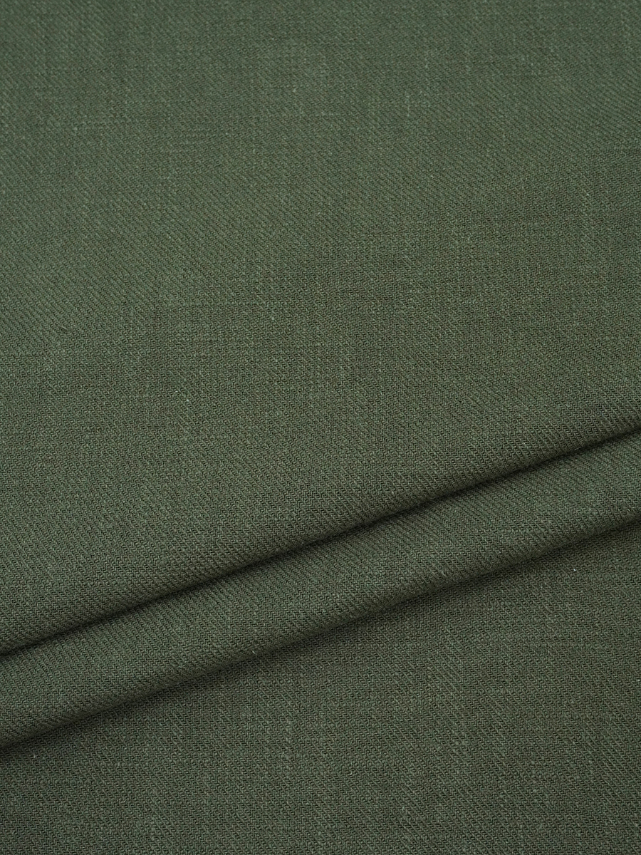 Мерный лоскут (ткань в отрезах) Крапива Рами (Ramie)-диагональ, цв.Темный серо-зеленый, ш.1.4м, крапива-100%, 240гр/м.кв
