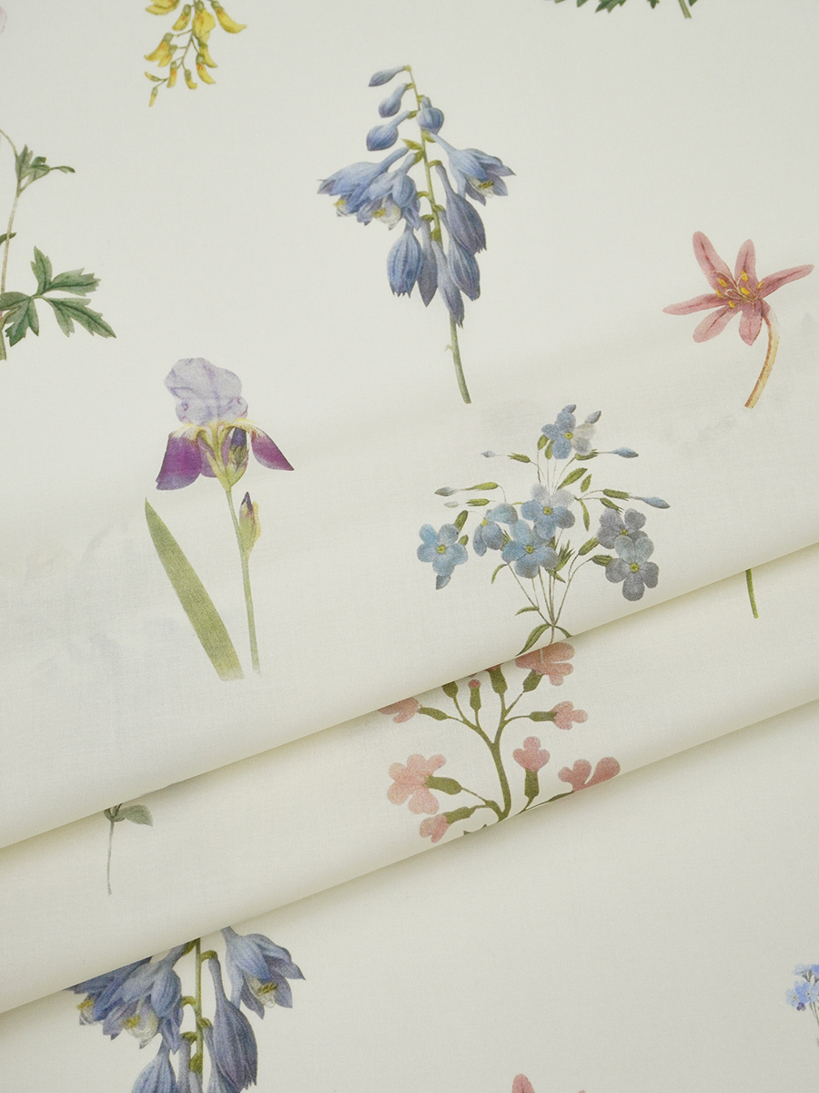 Батист "Полевое соло" цв.сливочный, ш.1.45м, хлопок-100%, 85гр/м.кв