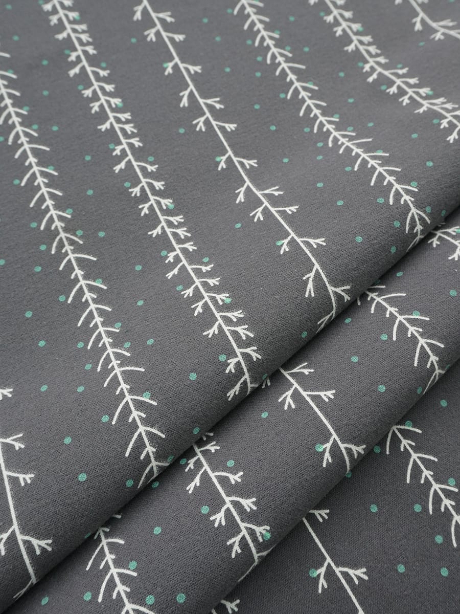 Теплый хлопок "Зимнее очарование" цв.темно-серый, СОРТ2, ш.1.5м, хлопок-100%, 160гр/м.кв