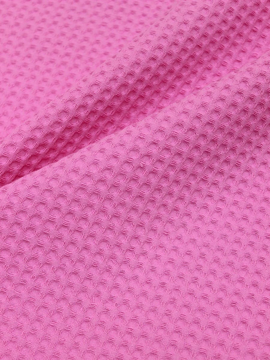 Вафельное премиум-полотно "Italy" цв.Розовый насыщенный, ш.1.5м, хлопок-100%, 240гр/м.кв