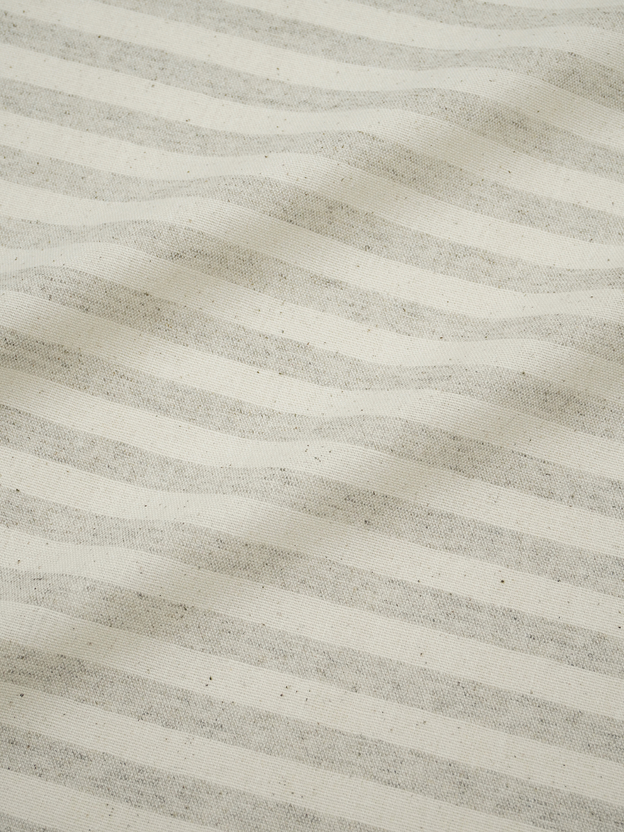 Хлопколен пестротканый "Полоска" цв.серый/суровый, ш.1.5м, лен-20%, хлопок-80%, 150гр/м.кв