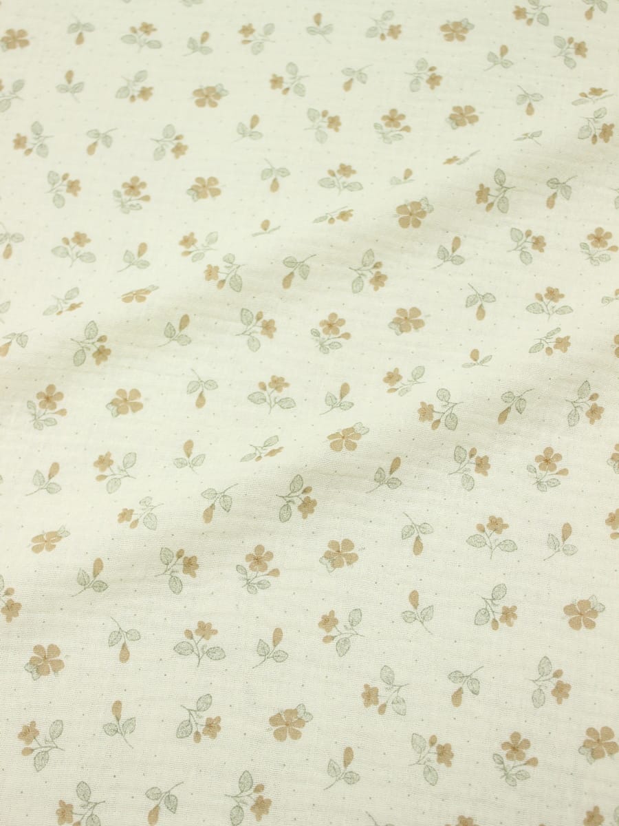 Муслин двухслойный с эф.жатости "Агнешка" цв.шампань, ш.1.35м, хл-100%, 120гр/м.кв