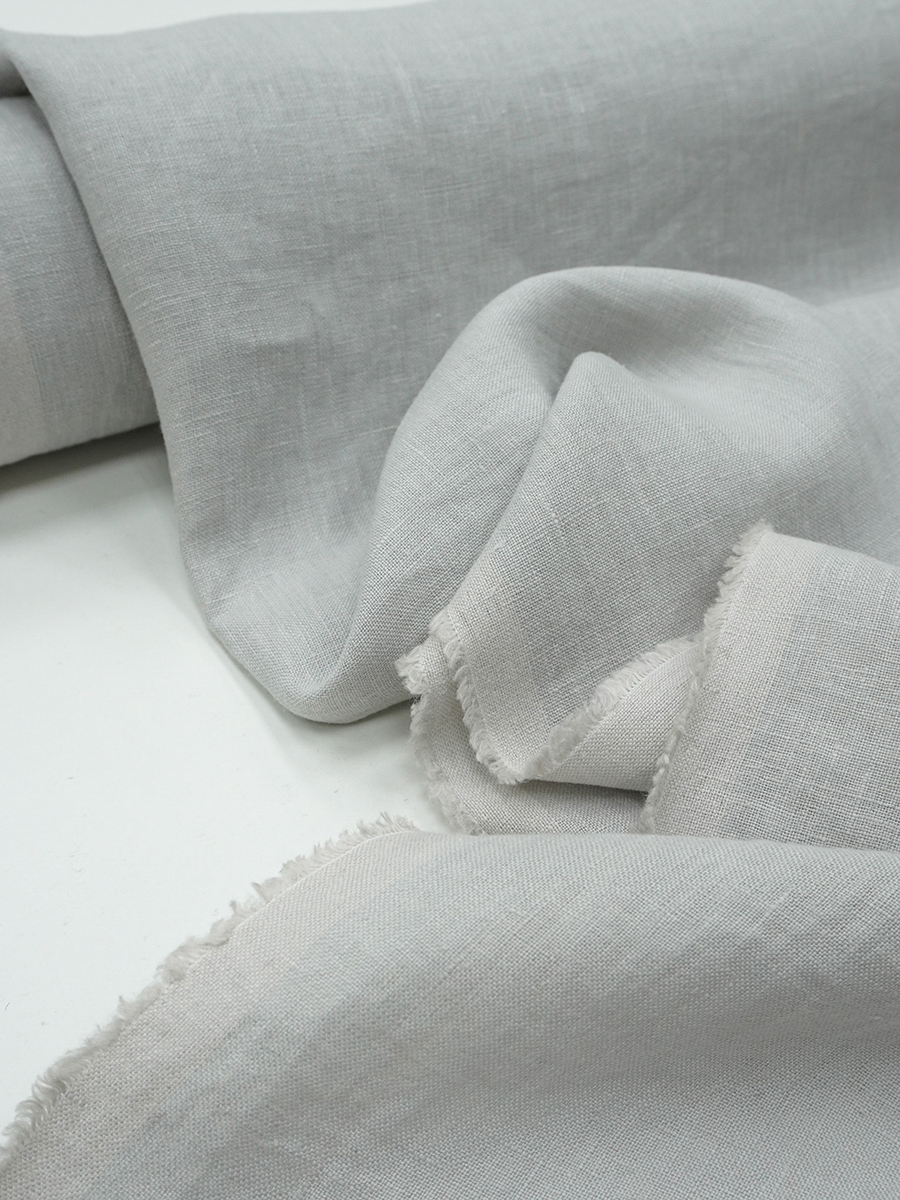 Мерный лоскут (ткань в отрзах) Лен постельный с эффектом мятости цв.Светло-серый, ш.2.5м, лен-100%, 165гр/м.кв