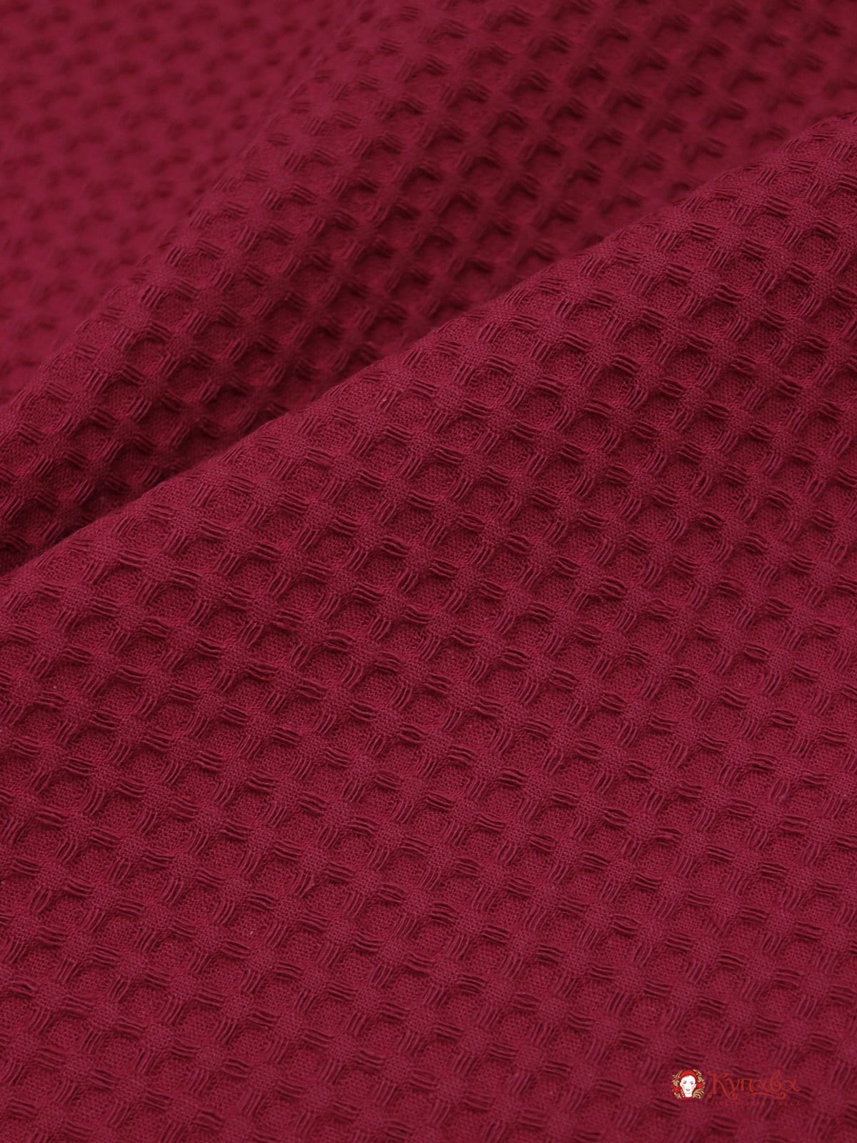 Вафельное премиум-полотно "Italy" цв.Розово-малиновый, ш.1.5м, хлопок-100%, 240гр/м.кв