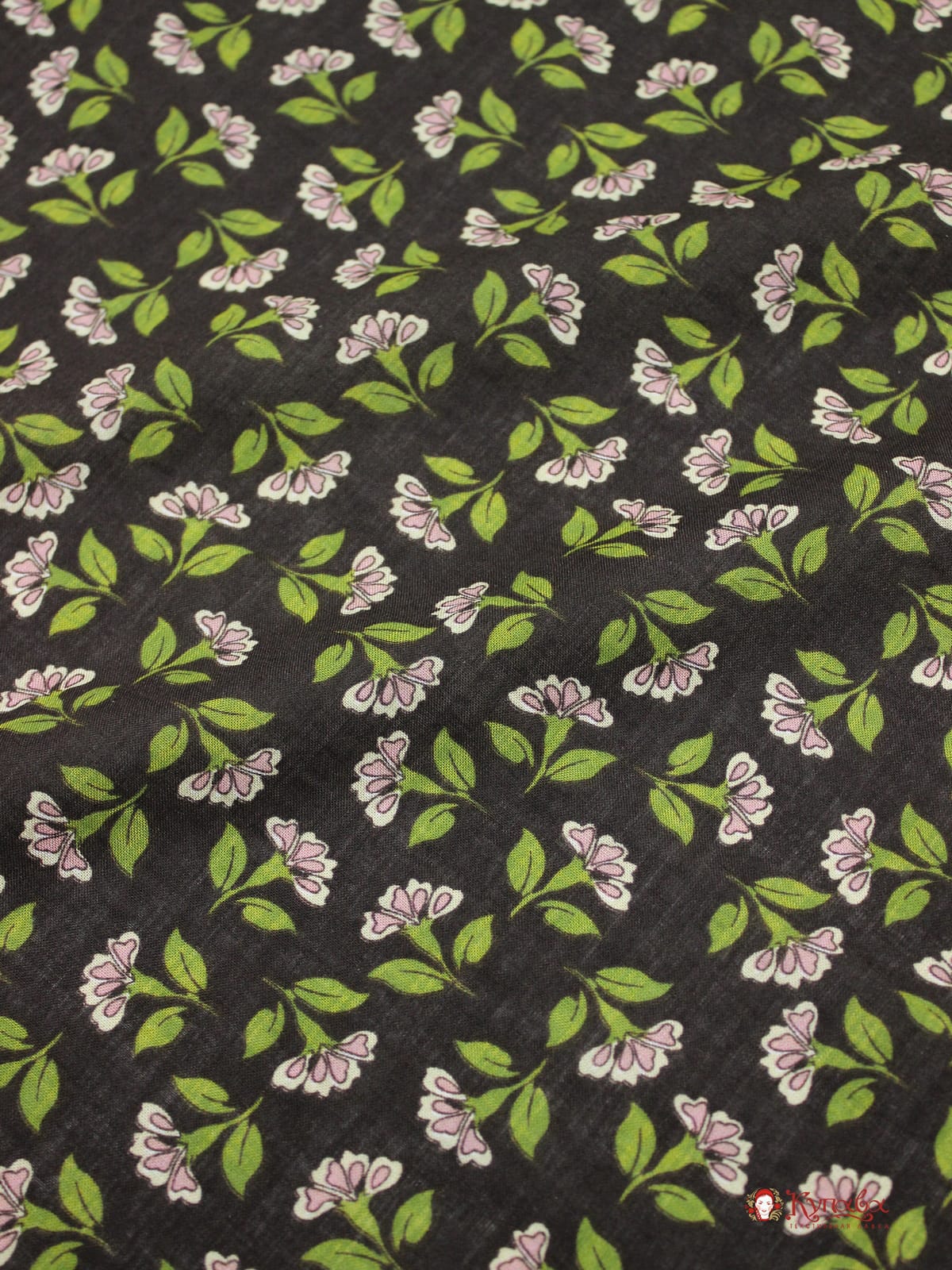 Батистовая вуаль "Затерянный сад" цв.темный шоколад, ш.1.46м, хл-70%, виск-30%, 80гр/м.кв