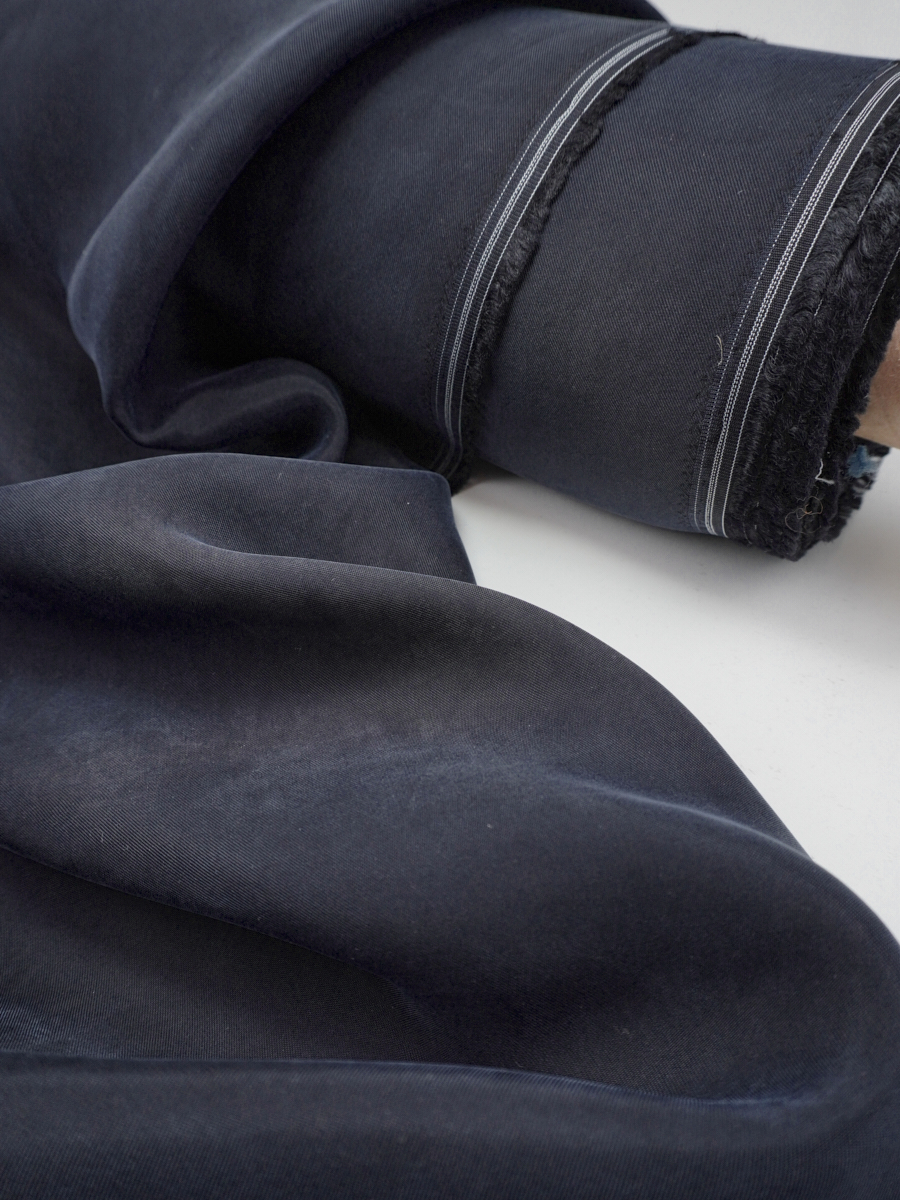 Купра цв.Темный чернильно-черный, СОРТ2, ш.1.35м, купра-100%, 110гр/м.кв