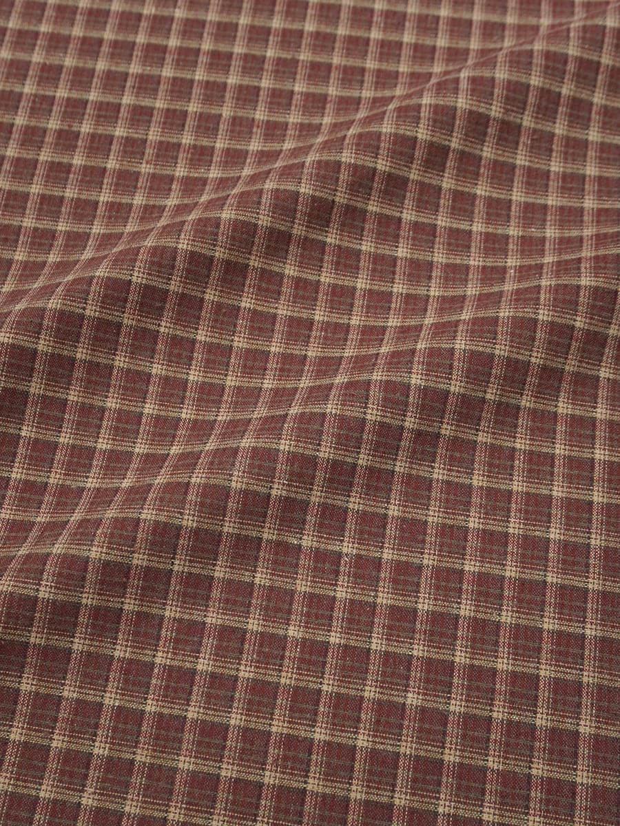 Пестрядь "Клетка" цв.бордовый с терракотовым оттенком, ш.1.45м, хлопок-85%, п/э-15%, 150гр/м.кв