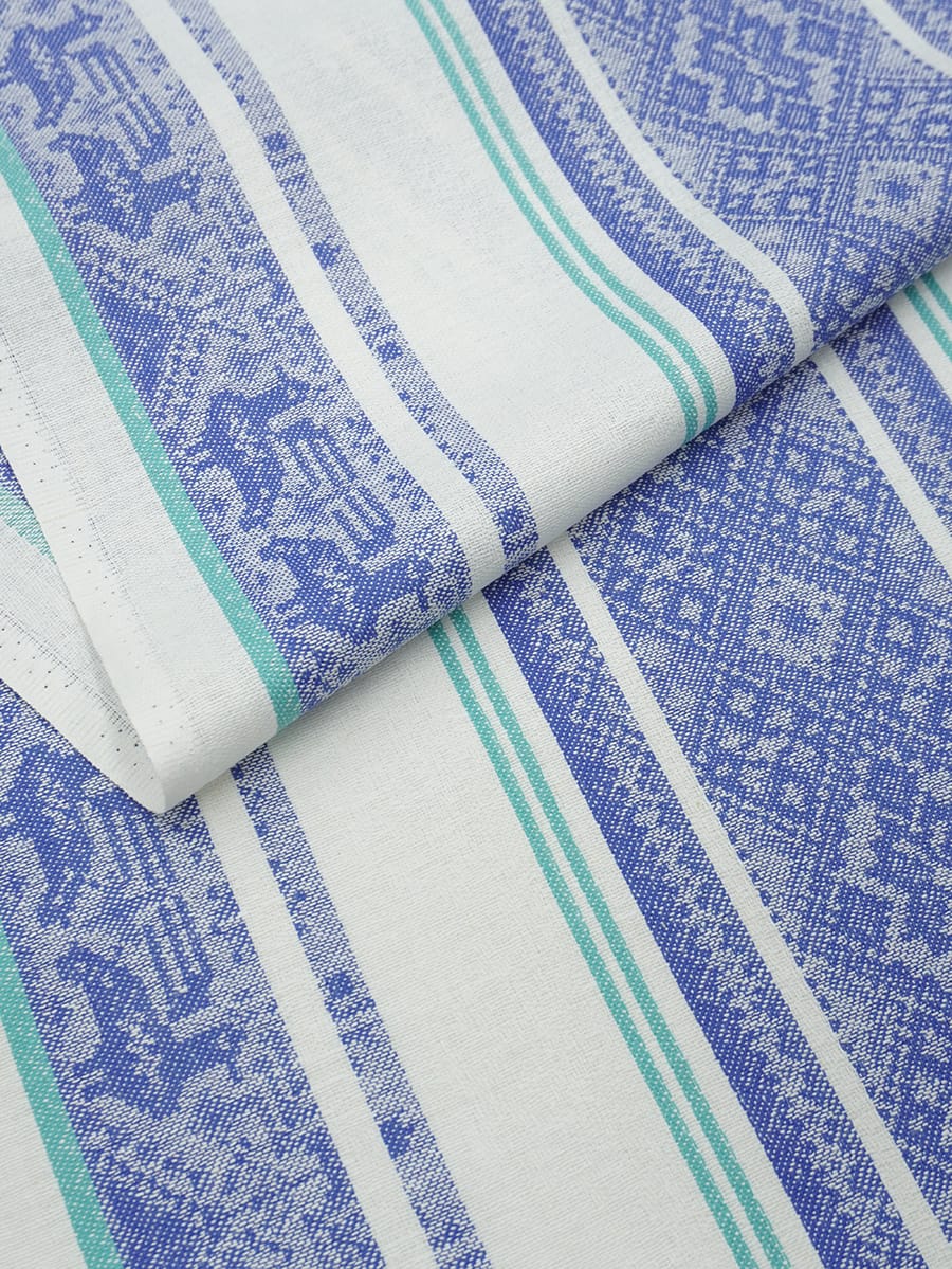 Холст полотенечный жаккард "Вышивка" цв.джинсовый, ш.0.5м, лен-30%, хл-70%, 210гр/м.кв