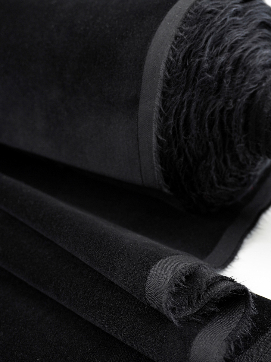 Бархат Премиум "Элит" цв.Черный, ш.1.45м, хлопок-100%, 260гр/м.кв