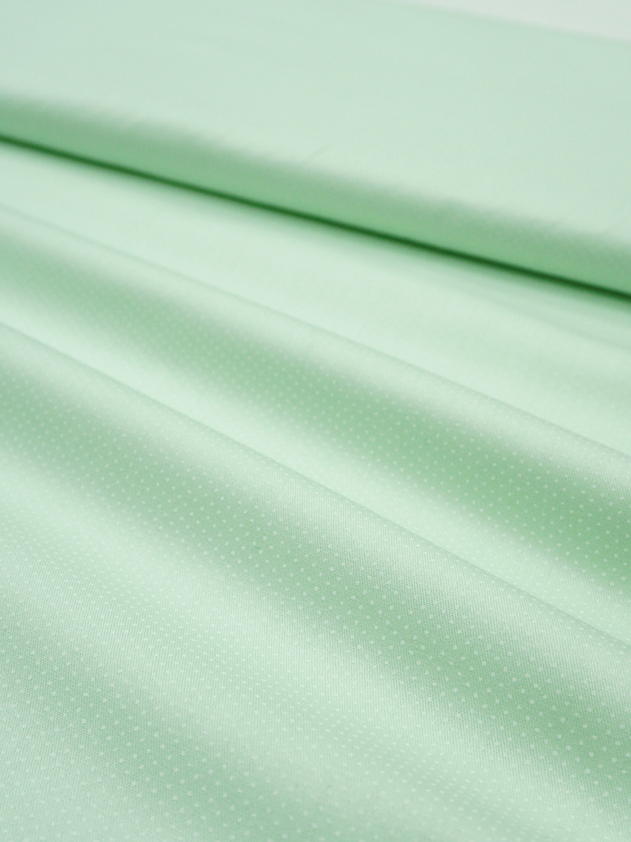 Сатин "Мелкое белое пшено на бл.мятно-салатовом", ш.1.61м, хлопок-100%, 120гр/м.кв