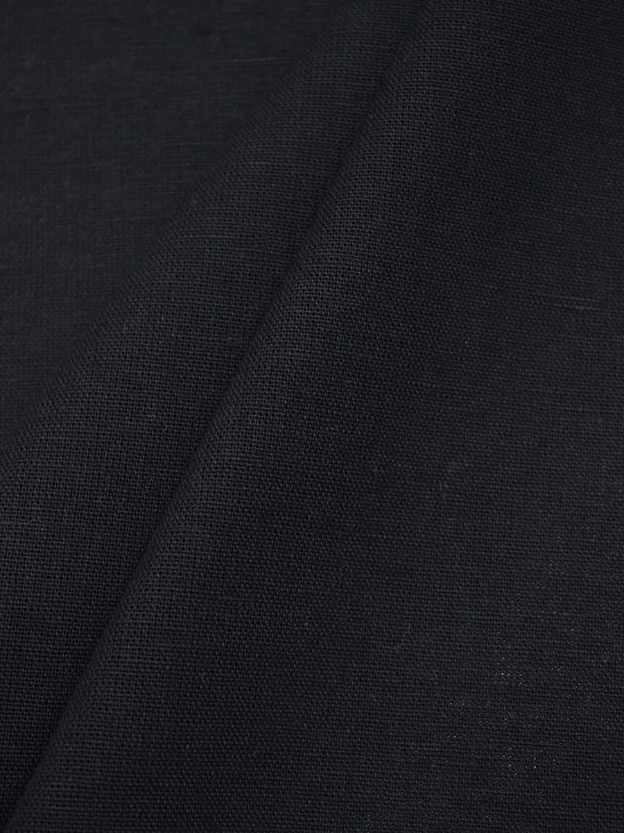 Мерный лоскут (ткань в отрезах) Хлопколен с умягчением  цв.Черный, ш.1.5м, лен-15%, хл-85%,  200гр/м.кв