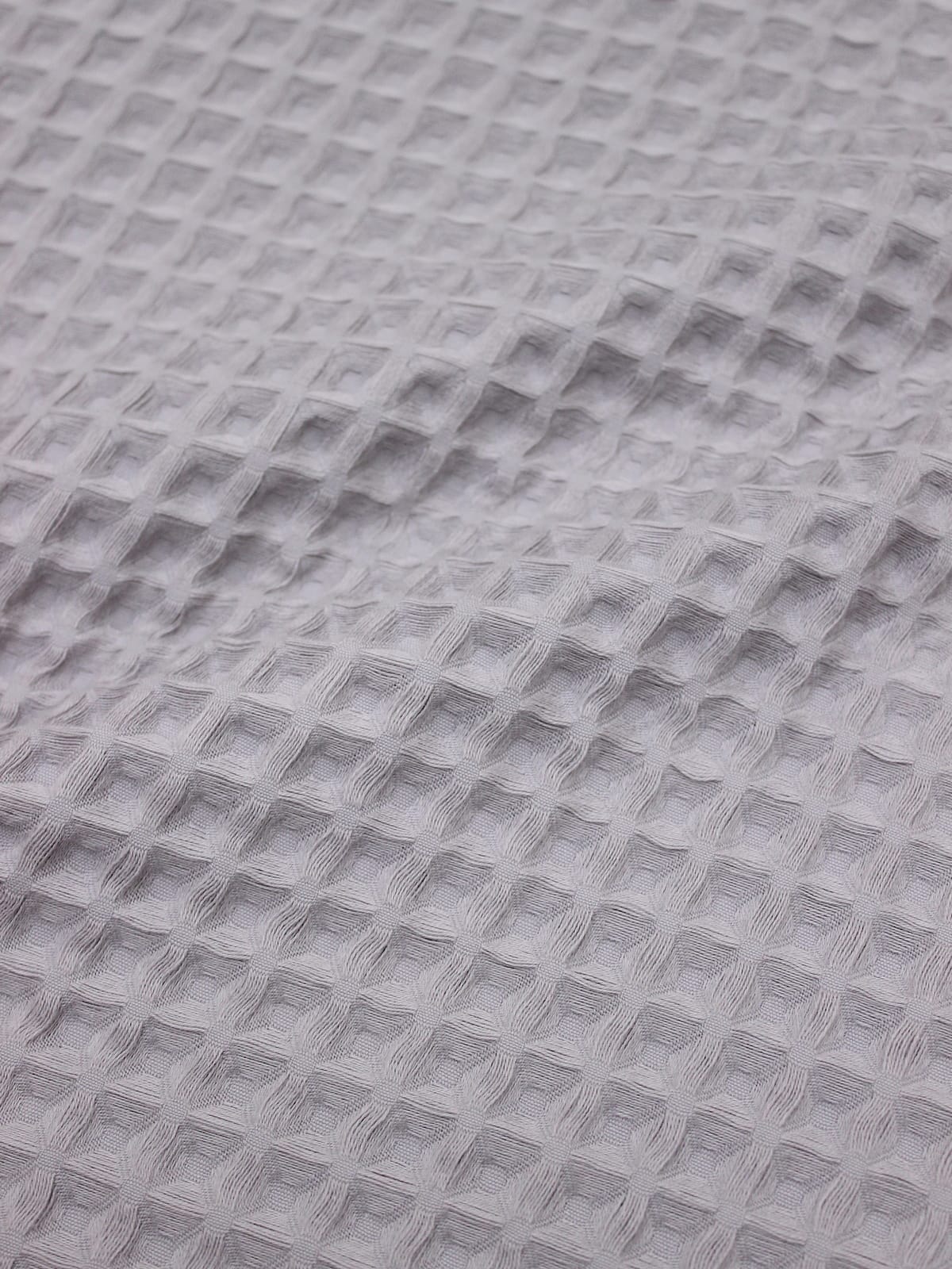 Вафельное премиум-полотно "Бохо" цв.пепельно-серый, ш.1.5м, хлопок-100%, 230гр/м.кв
