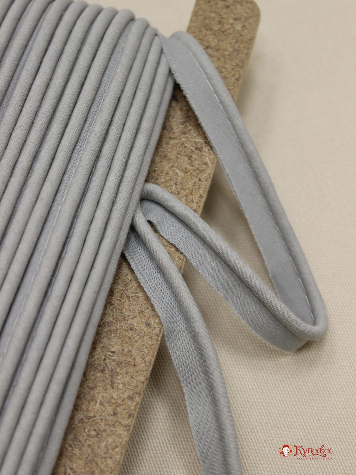 Кант отделочный цв.серый, ш.15мм/5мм, хлопок-100%