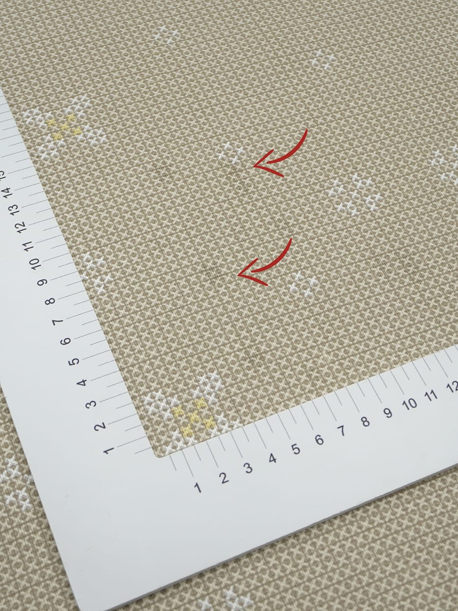 Рогожка "Вышивка крестом на бежевом - цветы по кайме" цв.красный, (комп), СОРТ2, ш.1.5м, хл-100%