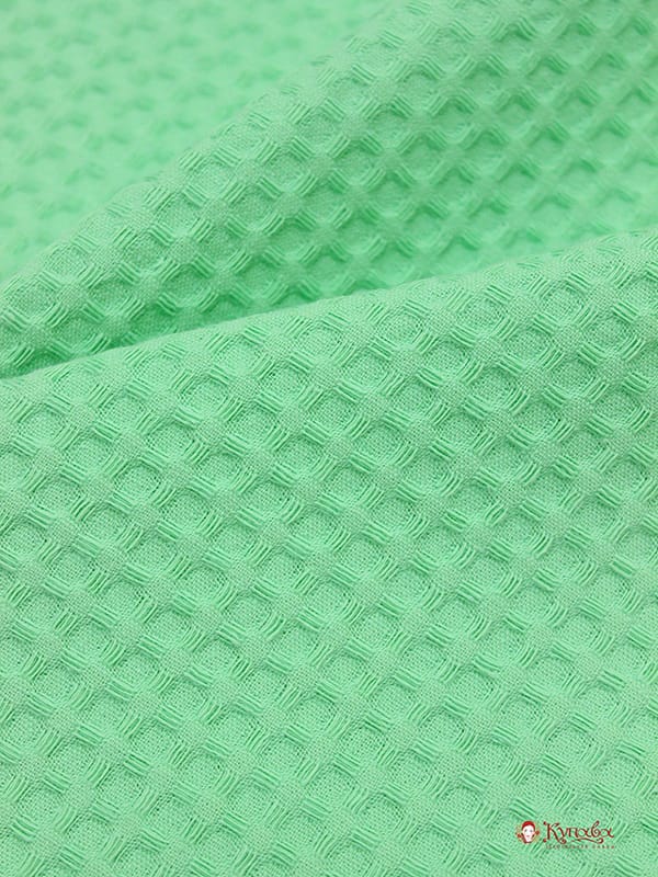 Вафельное премиум-полотно "Italy" цв.Салатово-мятный, ш.1.5м, хлопок-100%, 240гр/м.кв