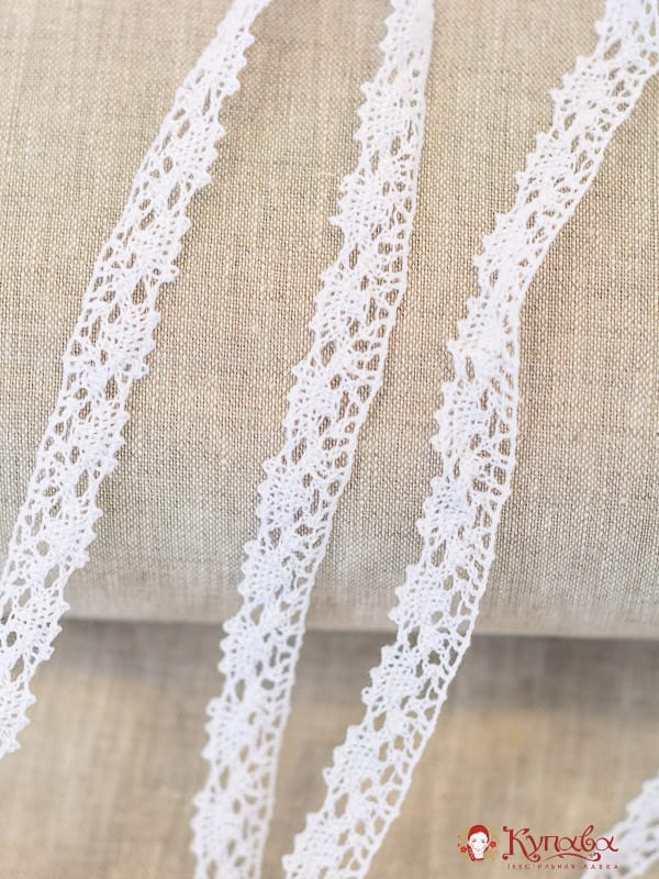 Кружево цв.белый, ш.15мм, хлопок-90%, п/э-10%, рис.016/1