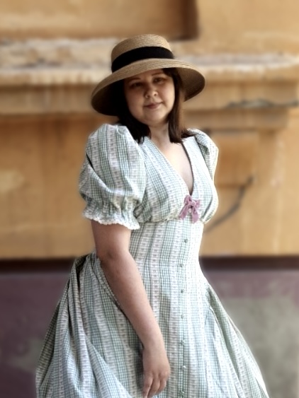 Платье из Вареного хлопка "Вышивка-цветочки"