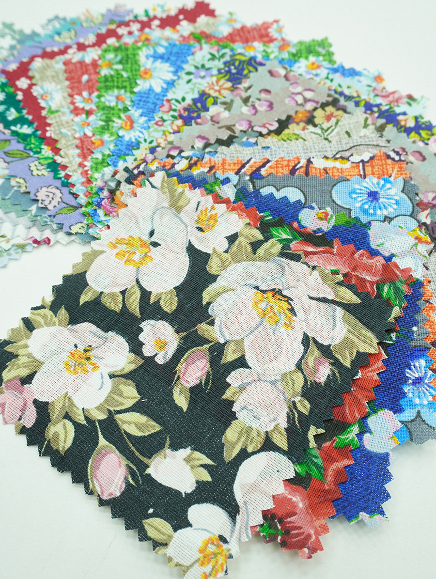 Комплект образцов "Бязь, поплин, перкаль цветочный рисунок"