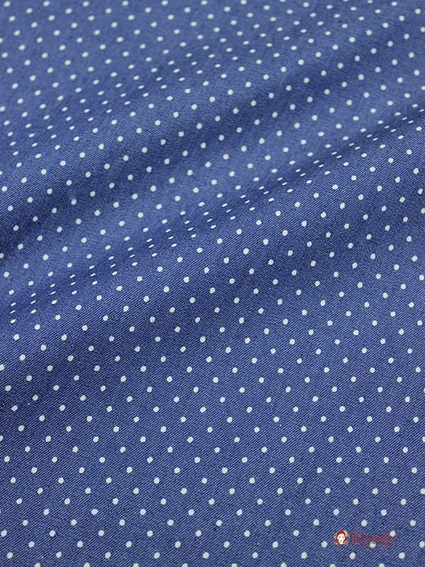 Джинсовая ткань "Очень мелкий горох на джинсе", Сорт2, ш.1.48м, хлопок-85%,п/э-15%, 140гр/м.кв