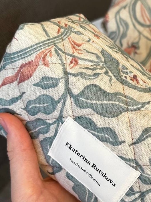 Косметичка из полульна "Гранатовое настроение"