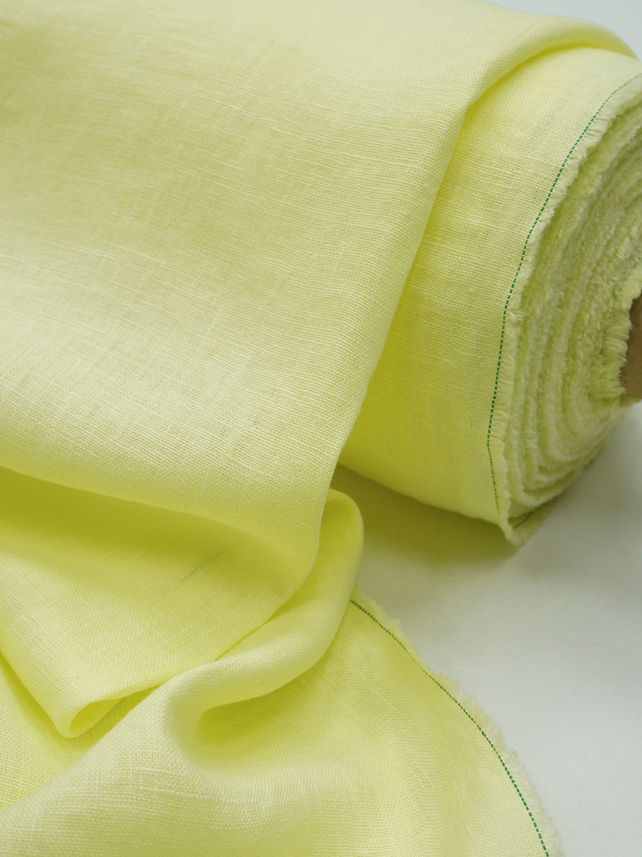 Лен костюмный с эффектом мятости цв.Светло-лимонный, ш.1.45м, лен-100%, 190гр/м.кв