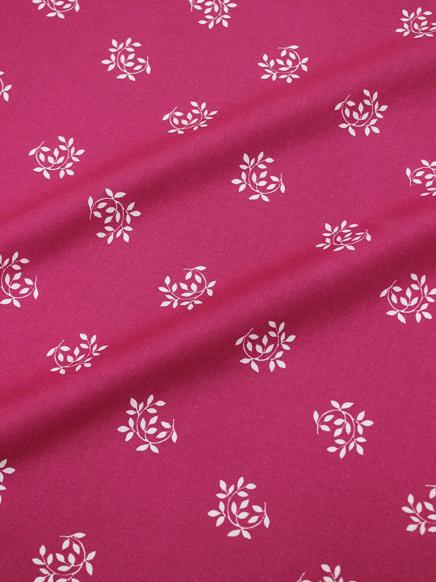 Сатин кардный набивной "Белые веточки на малиновом", СОРТ2, ш.1.0м, хлопок-100%, 150гр/м.кв