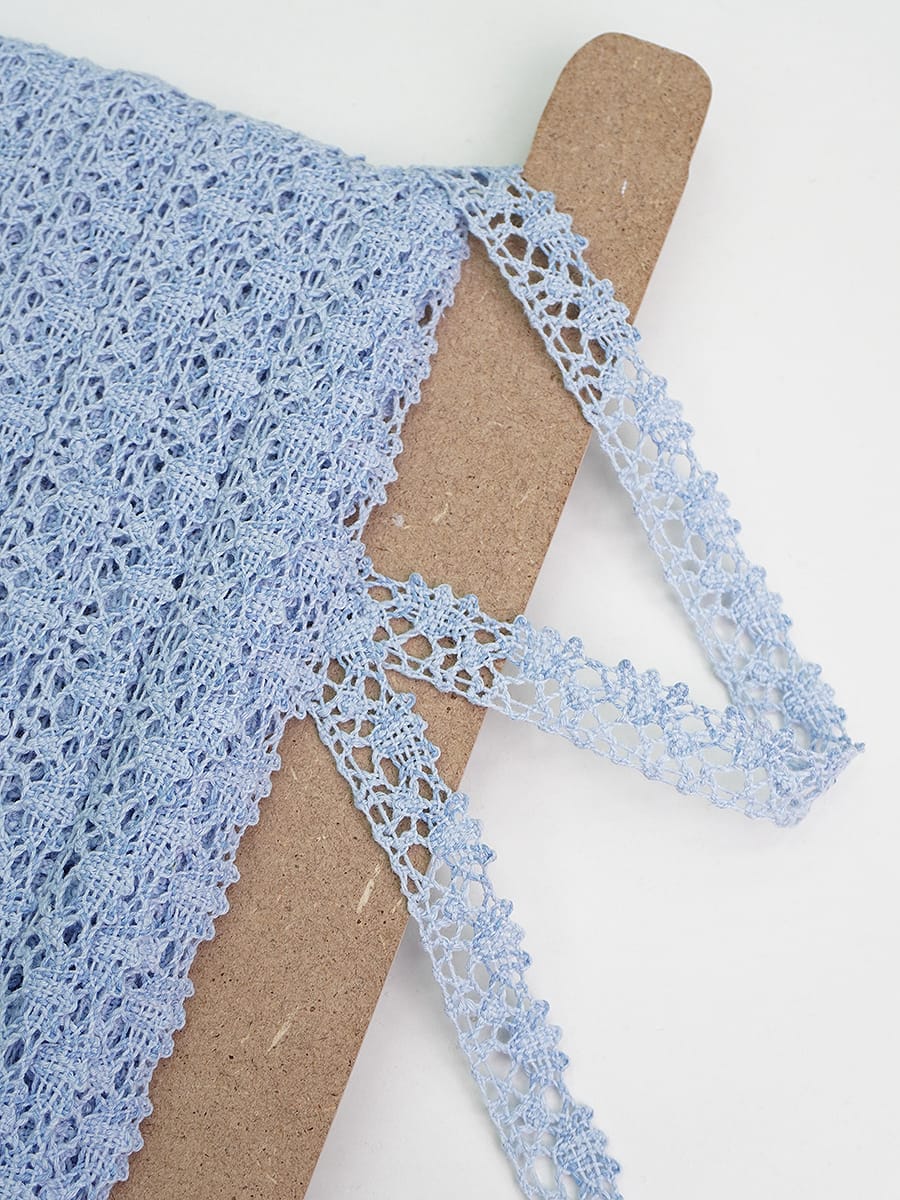 Кружево цв.небесно-голубая дымка, ш.15мм, хлопок-90%, п/э-10%, рис.016/20