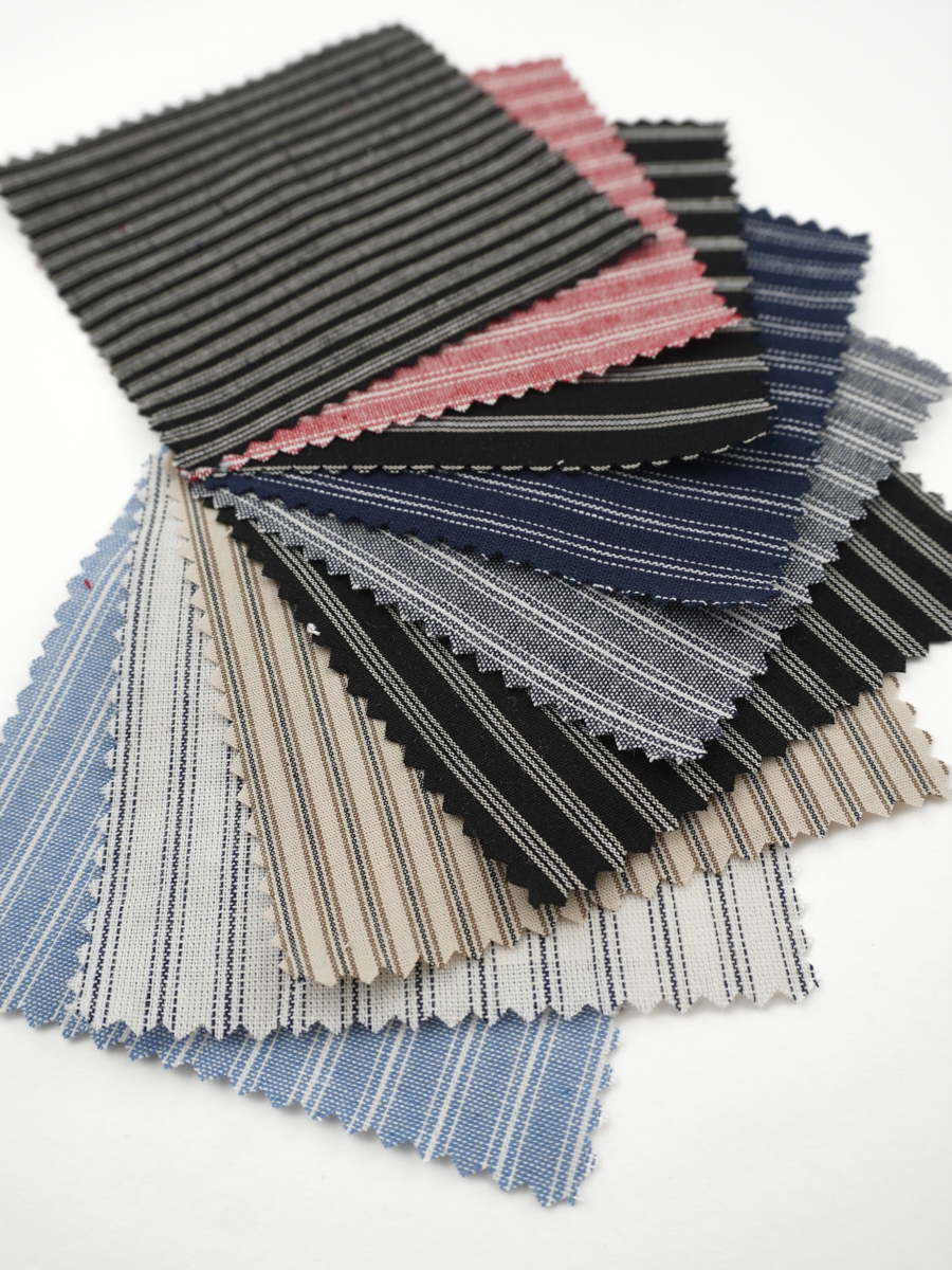 Комплект образцов "Пестрядь тройная белая полоска"