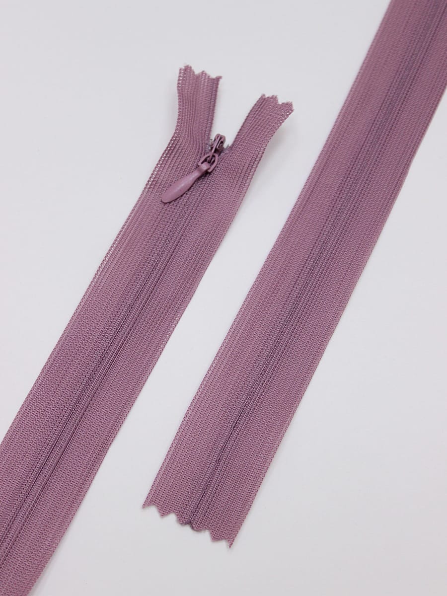 Молния потайная н/р цв.темный сиренево-розовый флер-2,   50см, нейлон