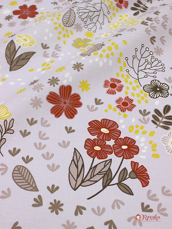 Бязь "Восторг - цветы", (комп), ш.2.2м, хлопок-100%, 120гр/м.кв