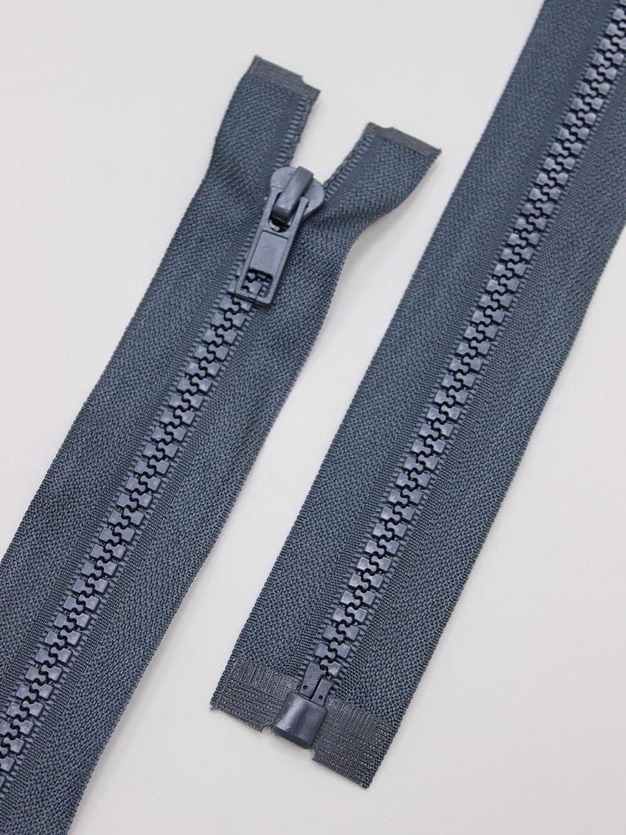 Молния тракторная №5 цв.темно-серый с оттенком морская волна, 65см