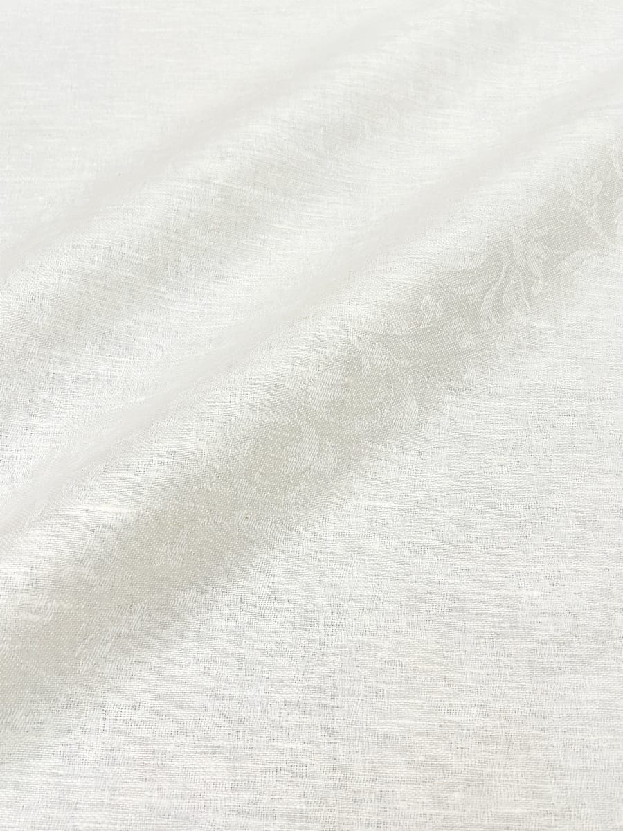 Полулен жаккард "Перепев" цв.белый, ш.1.6м, лен-50%, хлопок-50%, 210гр/м.кв