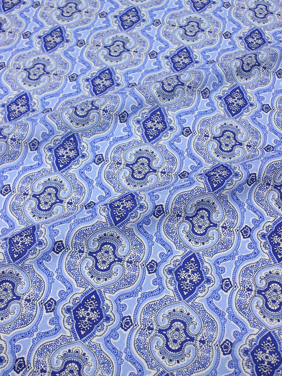 Ситец "Висам - синий орнамент", ш.0.8м, хлопок-100%, 85гр/м.кв