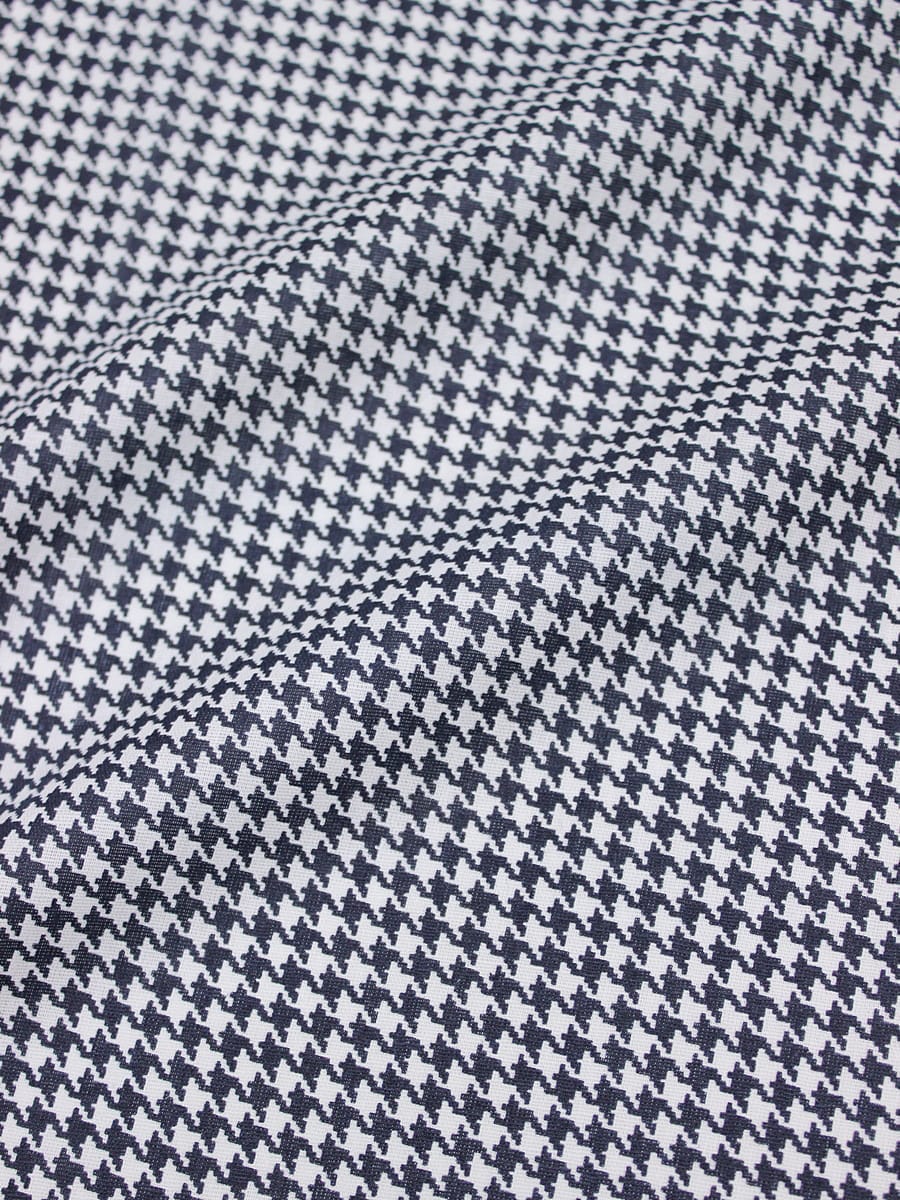 Бязь "Чернильная гусиная лапка на белом", ш.1.5м, хлопок-100%, 110гр/м.кв