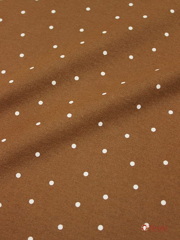 Теплый хлопок "Россыпь гороха на коричневом", ш.1.5м, хлопок-100%, 160гр/м.кв