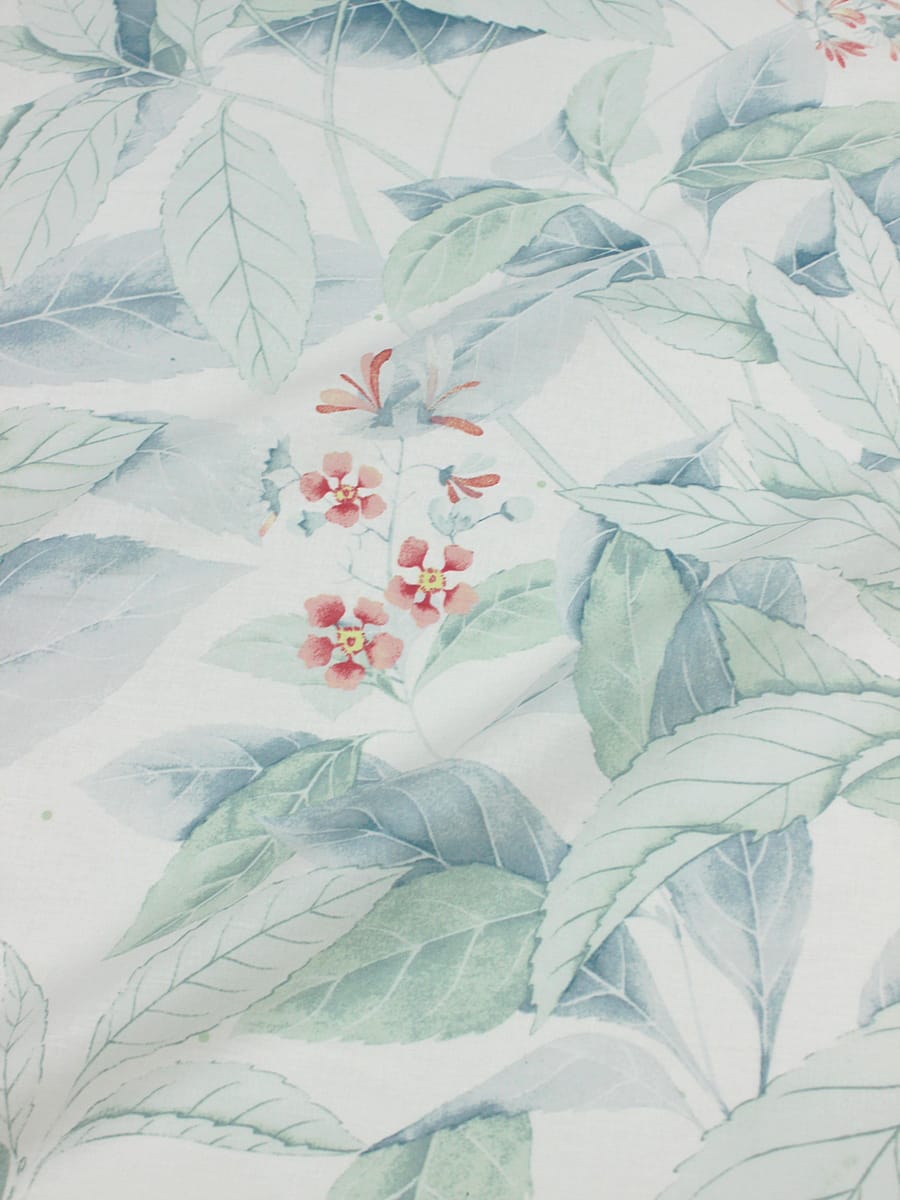 Мерный лоскут(ткань в отрезах) - Перкаль "Летняя прохлада - листья", (комп), ш.2.35м, хлопок-100%