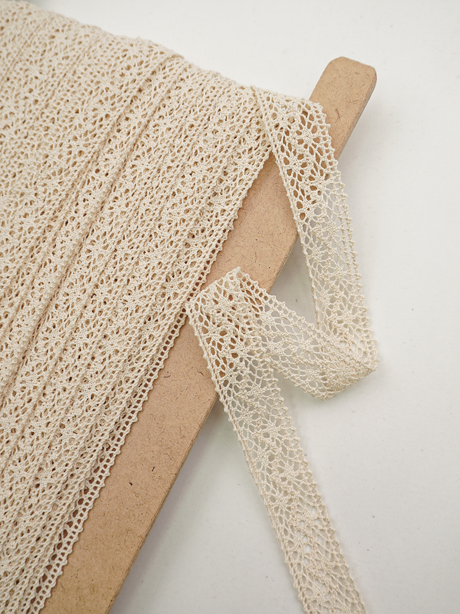 Кружево цв.суровый, ш.27мм, хлопок-100%, рис.101/3